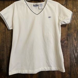 Reebok White and Blue Shirt Size XL